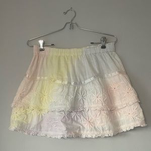 Loveshackfancy Tully Tie Dye Skirt SZ M